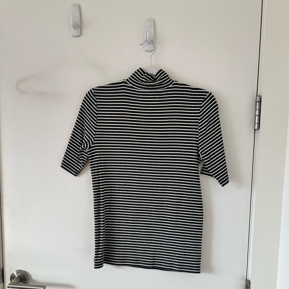 LOFT Striped Turtleneck Ribbed Sweater - Picture 2 of 3